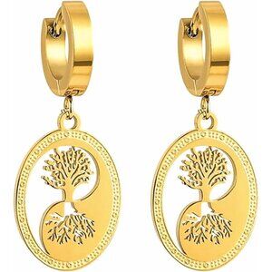 Treelife Gold Dangle Statement Vintage Cute Long Earring for Women Jewelry